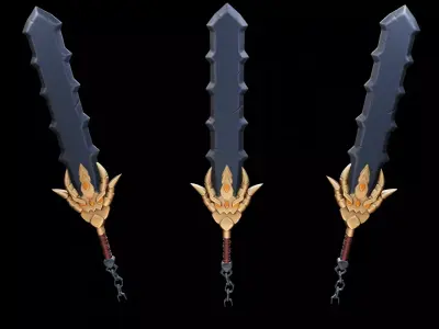 HellBlade Low-poly 3D model