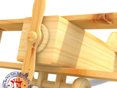 wooden airplane 3D model get