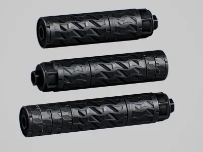 BDE 5 56 7 62 Suppressor Low-poly 3D model