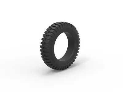 Military tire 3 Scale 1 to 10 3D print model