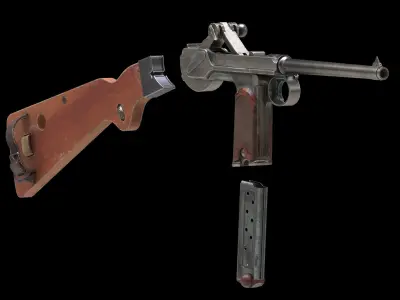 Borchardt C-93 Low Poly Low-poly 3D model