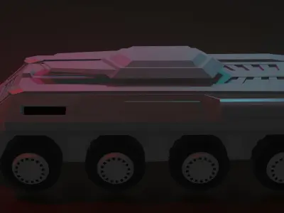 btr game ready futuristic armored vehicle Low-poly 3D model