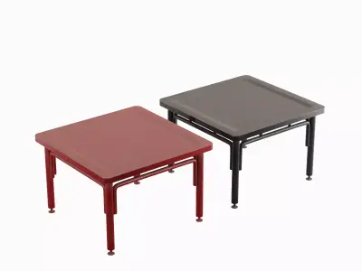 Steel Table Colored 02 Low-poly 3D model
