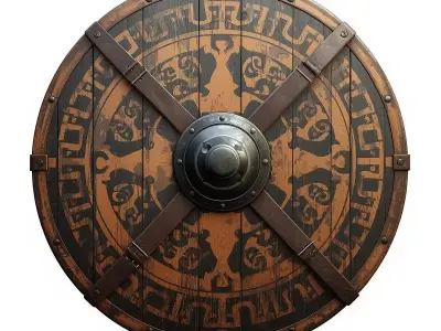 Viking Round Shield 3D Model v05 Low-poly 3D model