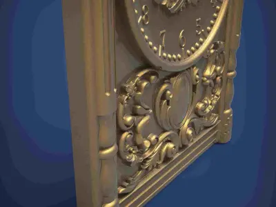 Carved clock for 3D printing and CNC 3D print model 18