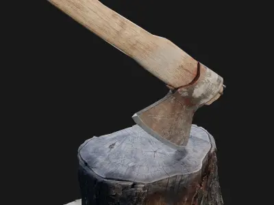 Old Viking Axe Low-poly 3D model