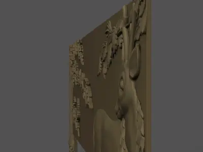 Buffet with Deer  Carving Model 3D print model