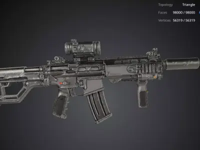 Modern Assault Rifle 3D model purchase