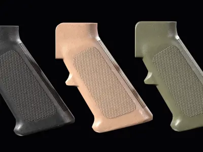 AR-15 AR-10 pistol grip A2 Low-poly 3D model