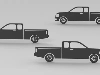 Car Pickup Silhouette 3D model
