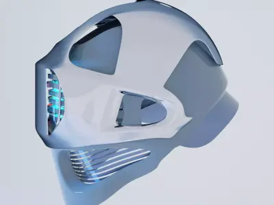 Cyborg Helmet Low-poly 3D model