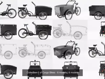 Collection-2 of Cargo Bikes - 6 models 3D Model Pack