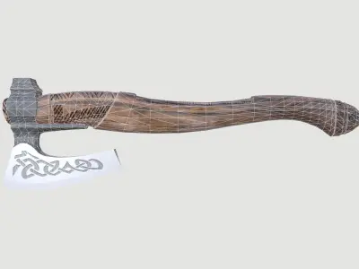 Viking Axe Low-poly 3D model game-ready Low-poly 3D model