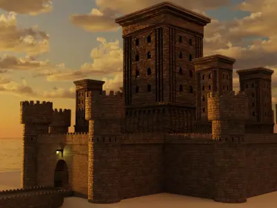 castle - mid poly - blender and FBX 3D model
