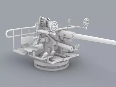 Bofors L60 40mm Low-poly 3D model