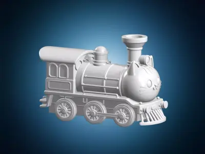 Kawaii Cat Locomotive 3D Print Model 3D print model