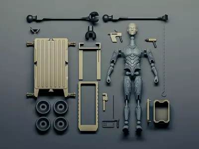 Pilot Mechanic Action Figure  Free 3D print model