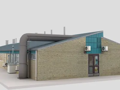 Realistic European City Block Building 04 Low-poly 3D model