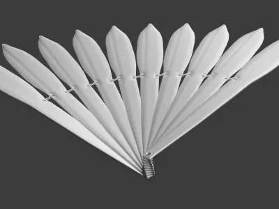 Tessen War Fan 3D Model Low-poly 3D model