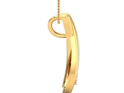 Pendant 3dm STL FBX OBJ Render Details nadiya diamond in gold 3D print model