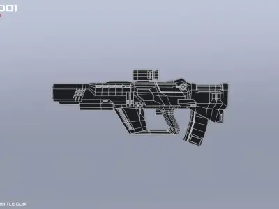 Scifi Battle gun Low-poly 3D model purchase