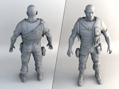 Realistic soldier 3D model