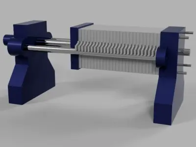Pressure plate filter machine Low-poly 3D model