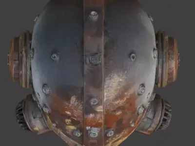 Steampunk Heavy Tactical Helmet 3D Model Low-poly 3D model purchase