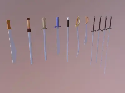 Low poly swords pack Low-poly 3D model