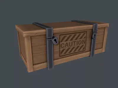 Wooden Crate 3D model 2