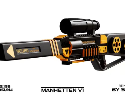 SciFi Gun MANHETTEN V1  Free 3D model
