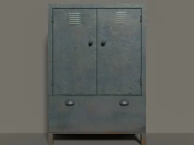 painted metal cabinet Low-poly 3D model