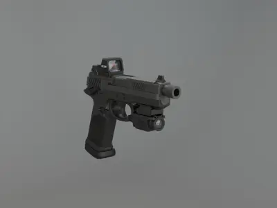 FNX 45 handgun game-ready Low-poly 3D model