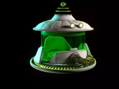 spaceship futuristic with lights 3D model