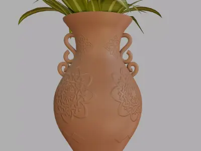 Potted Spider Plant Free low-poly 3D model