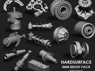 Hardsurface IMM Brush Pack 15 in One 3D model