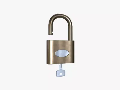 Lock and key Low-poly 3D model purchase