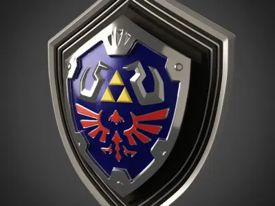 Hylian shield Low-poly 3D model
