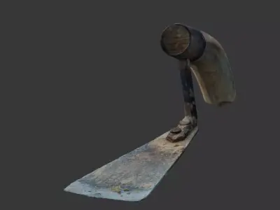  Old Hand Hoe Tool Scan Low-poly 3D model