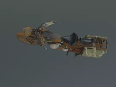 destroyed motorcycle  3D model