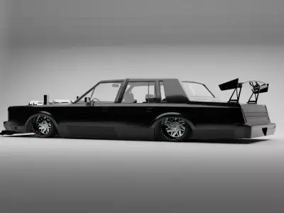 v8 widebody vintage car  Low-poly 3D model