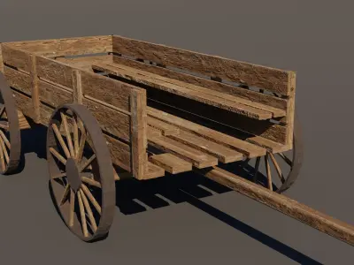 Medeival Wagons Low-poly 3D model