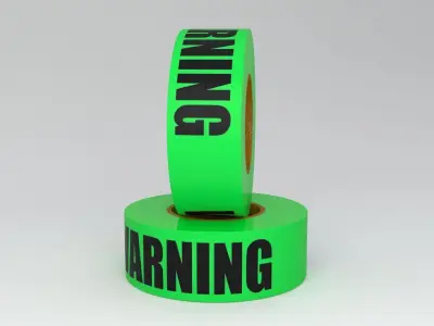 WARNING Tape Green 3D model