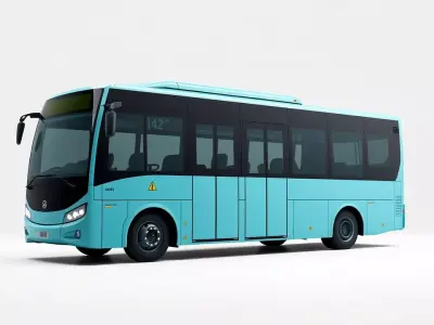 Sky Blue Bus model pack Low-poly 3D model