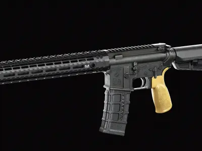 HK 416 A5 Grip V2 Low-poly 3D model