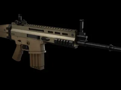 Wraith tan rifle Low-poly 3D model