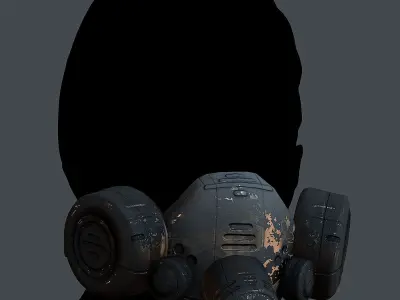 Gas mask helmet 3d model scifi Low-poly Low-poly 3D Low-poly 3D model