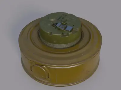 TM-72 Soviet Anti-Tank Mine Low-poly 3D model