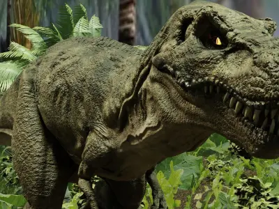 Tyrannosaurus Rex Animated and Rigged Low-poly 3D model