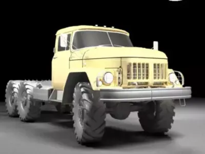 FLAT BED TRUCK  Low-poly 3D model